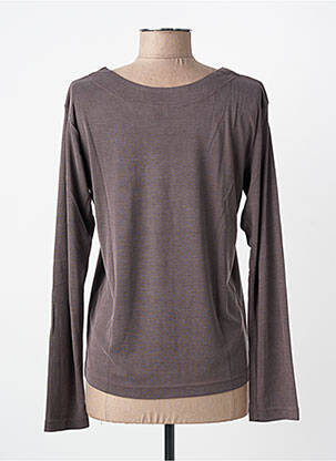 Top stretch manches longues gris PRUNELLE femme