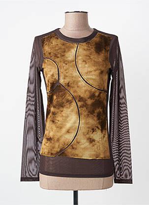 Top stretch manches longues marron ENTRACTE femme