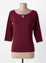 Top tissage jersey manches longues rouge ENTRACTE femme