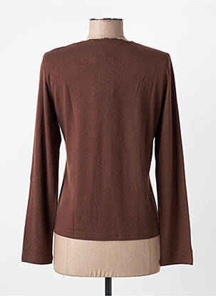 Top stretch manches longues marron MASSANA femme