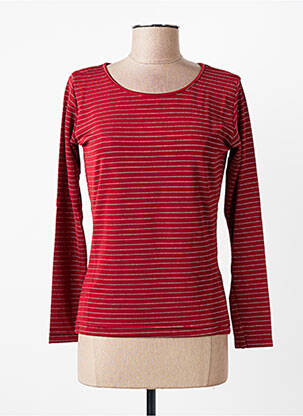 Top tissage crêpe manches longues rouge ENTRACTE femme