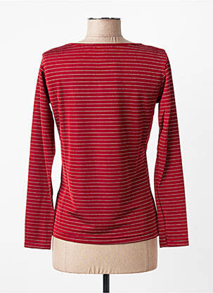 Top tissage crêpe manches longues rouge ENTRACTE femme