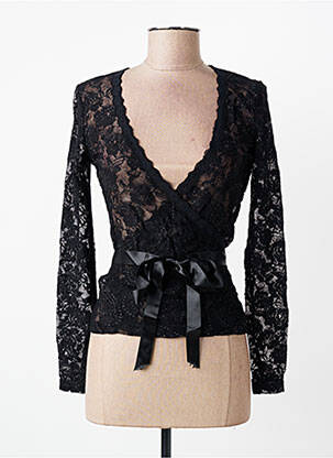 Top coupe cintrée manches longues noir ENTRACTE femme