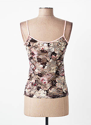 Top tissage crêpe fines bretelles rose ENTRACTE femme