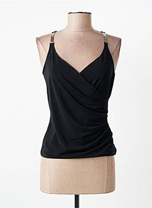 Top tissage crêpe fines bretelles noir ENTRACTE femme