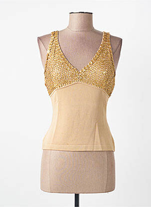 Top stretch sans manche beige ENTRACTE femme