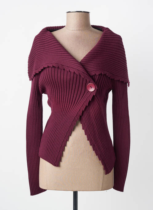 Gilet manches longues stretch violet FINETTE femme