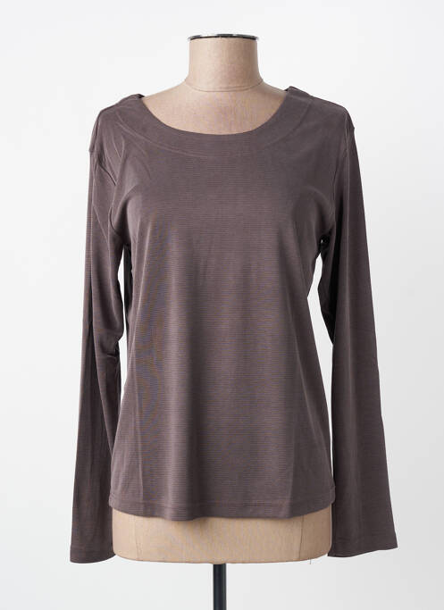 Top tissage jersey manches longues gris PRUNELLE femme