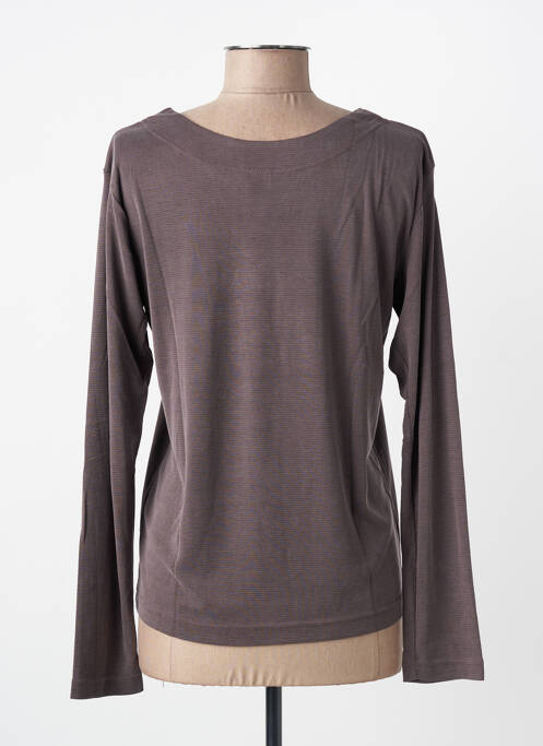 Top tissage jersey manches longues gris PRUNELLE femme