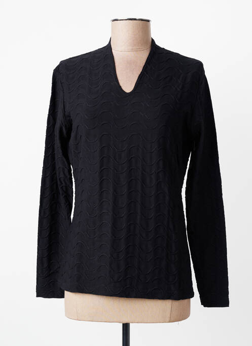Top tissage jersey manches longues noir ENTRACTE femme