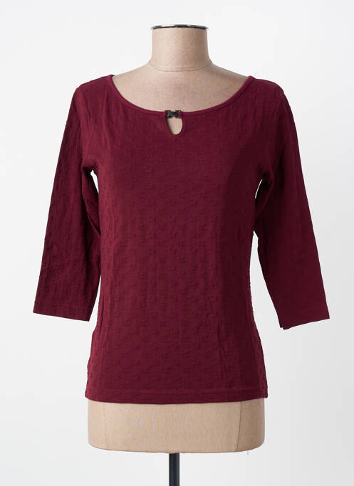 Top tissage jersey manches longues rouge ENTRACTE femme