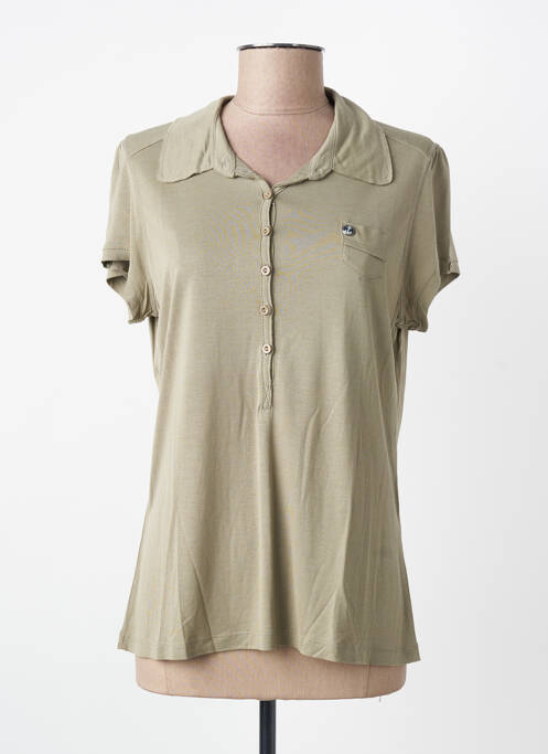 Polo stretch manches courtes vert MASSANA femme