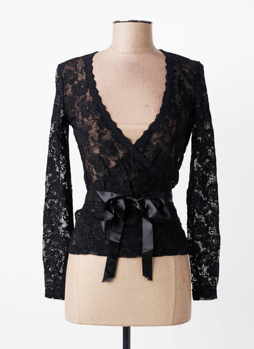 Top coupe cintrée manches longues noir ENTRACTE femme
