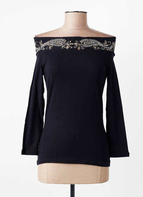 Top tissage jersey manches longues noir ENTRACTE femme