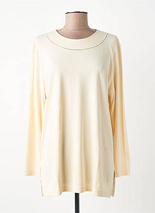 Pull coupe droite manches longues beige FINETTE femme