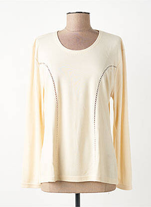Top col rond manches longues beige FINETTE femme