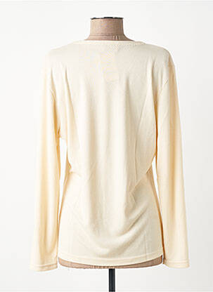 Top col rond manches longues beige FINETTE femme