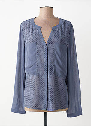 Chemisier tissage crêpe manches longues gris BLACK MOJITO femme