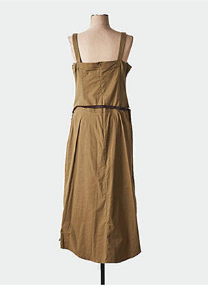 Robe longue fines bretelles fines bretelles vert CARNET DE BORD femme