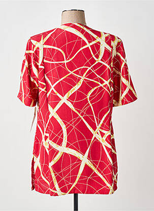 Chemisier coupe cintrée manches courtes rouge CLAUDE DE SAIVRE femme