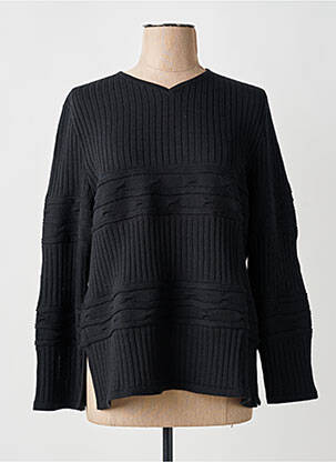 Pull coupe droite manches longues noir JEAN GIRARD femme