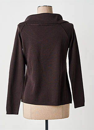 Pull coupe cintrée manches longues marron FINETTE femme