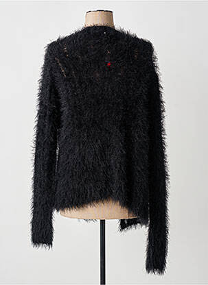 Gilet manches longues col rond noir MD'M femme