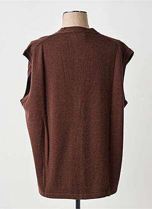 Gilet sans manche coupe droite marron FINETTE femme