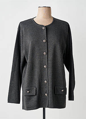 Gilet manches longues col rond gris HENRY & JULIETTE femme