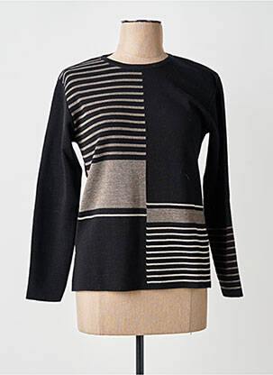 Pull coupe cintrée manches longues noir HENRY & JULIETTE femme
