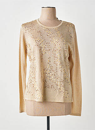Pull coupe droite manches longues or FINETTE femme