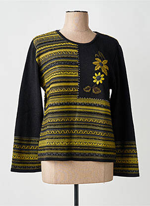 Pull coupe cintrée manches longues vert FINETTE femme