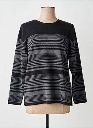 Pull col rond manches longues noir ELEANE femme
