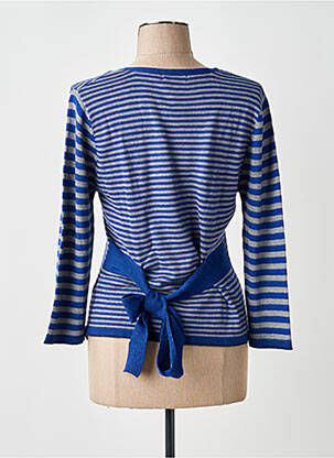 Pull coupe cintrée manches longues bleu FINETTE femme