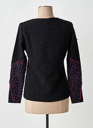 Pull coupe cintrée manches longues noir FINETTE femme
