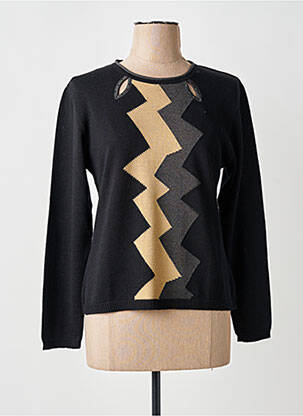 Pull coupe cintrée manches longues noir FINETTE femme