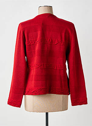 Gilet manches longues fermeture boutonnée sur le devant rouge EDWIGE femme