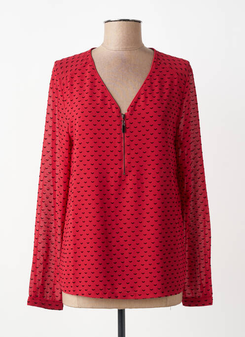 Blouse imprimé fantaisie manches longues rouge BLACK MOJITO femme