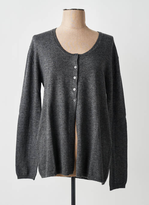 Gilet manches longues fermeture boutonnée sur le devant gris FINETTE femme