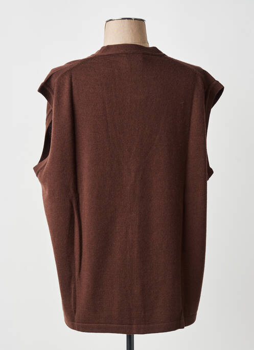 Gilet sans manche fermeture boutonnée sur le devant marron FINETTE femme