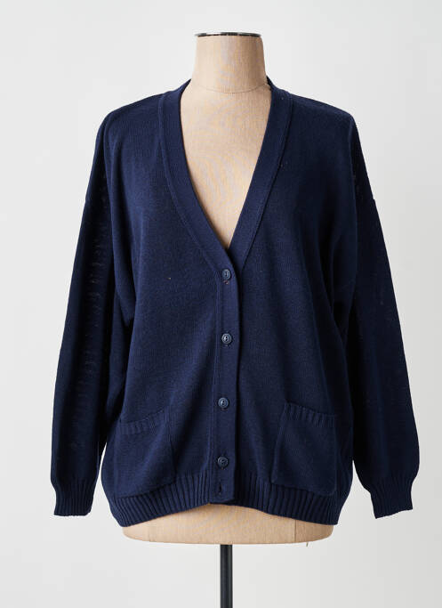 Gilet manches longues resserrée sur le bas bleu MONTAGUT femme
