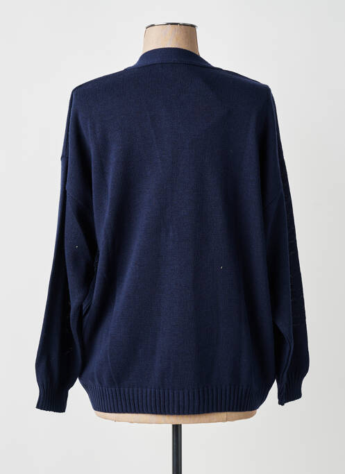Gilet manches longues resserrée sur le bas bleu MONTAGUT femme