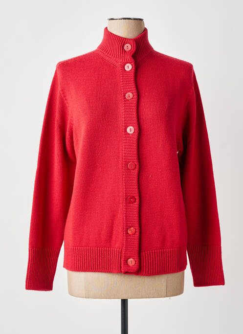 Gilet manches longues fermeture boutonnée sur le devant rouge MAURICE ABOT femme