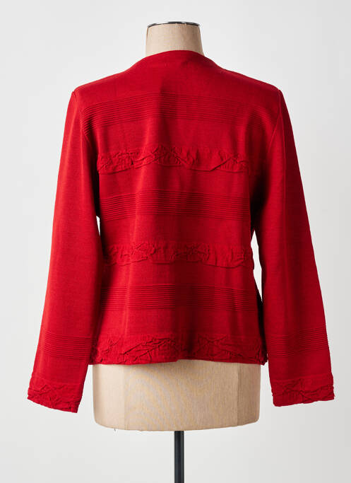 Gilet manches longues fermeture boutonnée sur le devant rouge EDWIGE femme