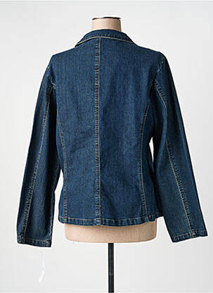 Veste casual col tailleur bleu CLAUDE DE SAIVRE femme
