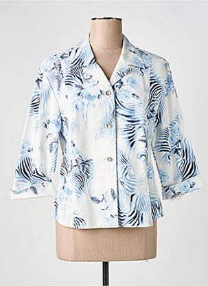 Chemisier coupe cintrée manches longues bleu CLAUDE DE SAIVRE femme