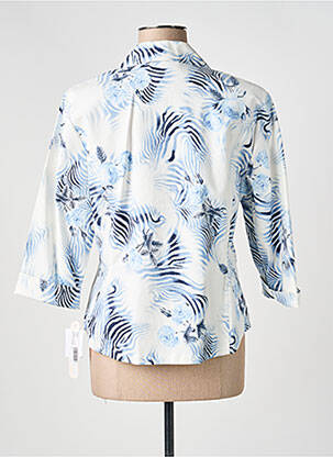Chemisier coupe cintrée manches longues bleu CLAUDE DE SAIVRE femme