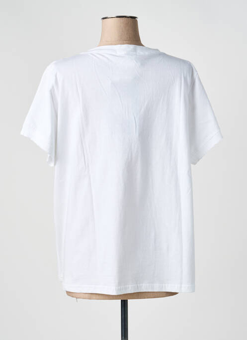 Top tissage jersey manches courtes blanc MASSANA femme