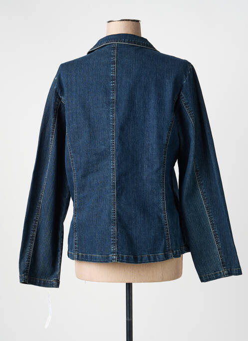Veste casual col tailleur bleu CLAUDE DE SAIVRE femme
