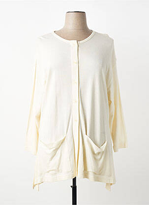 Gilet manches longues col rond beige CANNISSE femme